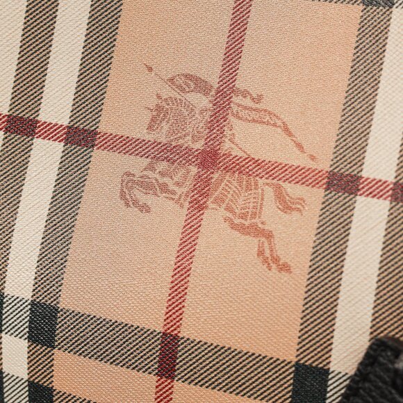 Burberry Small Lorne Haymarket Check Leather-Trim Bucket Bag - Picture 10 of 13